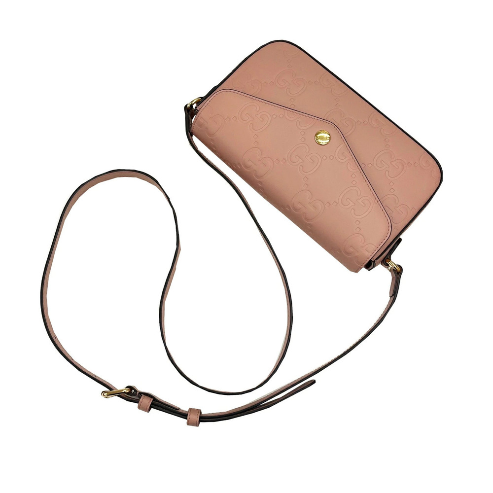 GUCCI Super Shoulder Bag GG Leather Pink Crossbody - Picture 11 of 11